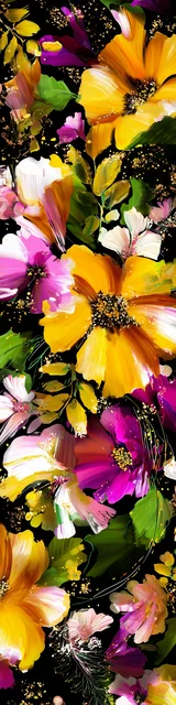 Free flower bookmark featuring bright pop-style flowers